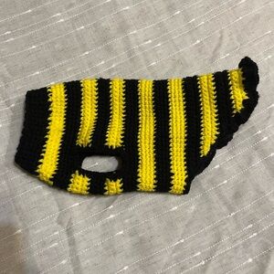 Striped Black and Yellow Dog Crochet Sweater